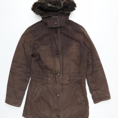 Mackays Women's Brown Hooded Parka Coat, Size 10