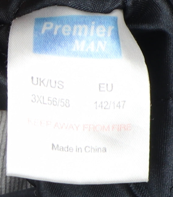 Premier Man Men's Black 3XL Coat, Stand-Up Collar