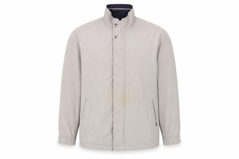 Front view of Wellington Men's Beige Mid-Length Jacket, size L