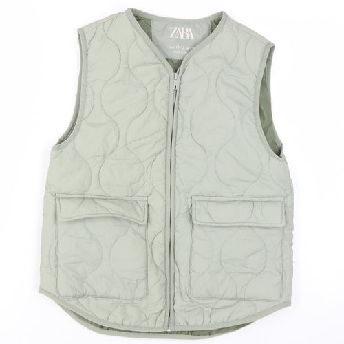 Zara Girls Green Quilted Sleeveless Puffer Jacket 11-12Y