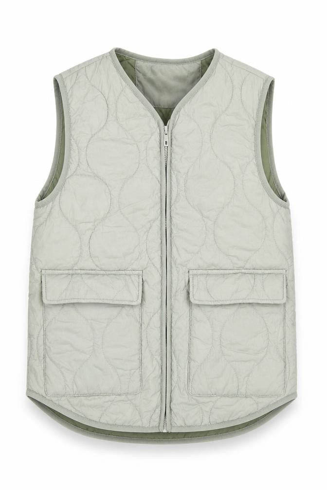 Zara Girls Green Quilted Sleeveless Puffer Jacket 11-12Y