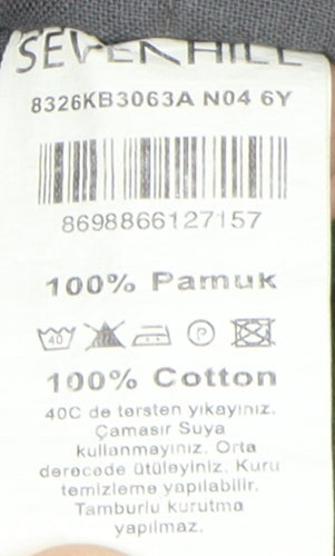Sevenhill Boys Grey Cotton Basic Jacket 6 Years