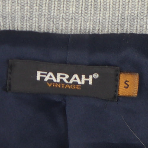 Farah Vintage Men's Grey Wool Varsity Jacket S
