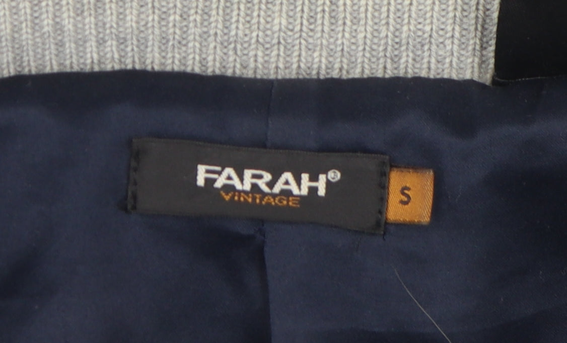 Farah Vintage Men's Grey Wool Varsity Jacket S