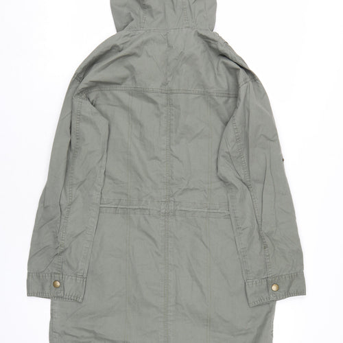Fashion Union Women's Green Parka Size 8 with Hood and Pockets