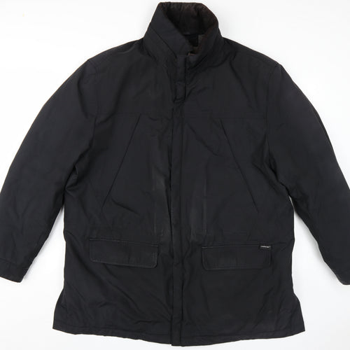 Marks and Spencer Men's Black Overcoat, L, Waterproof