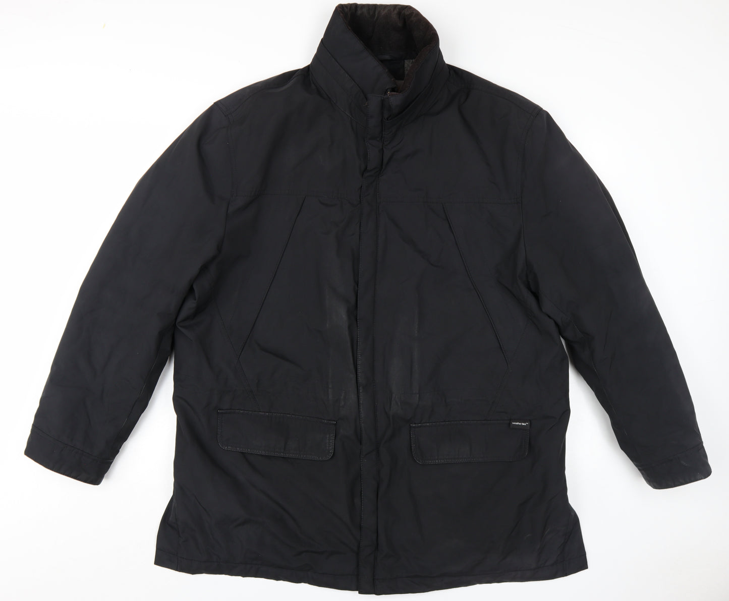 Marks and Spencer Men's Black Overcoat, L, Waterproof