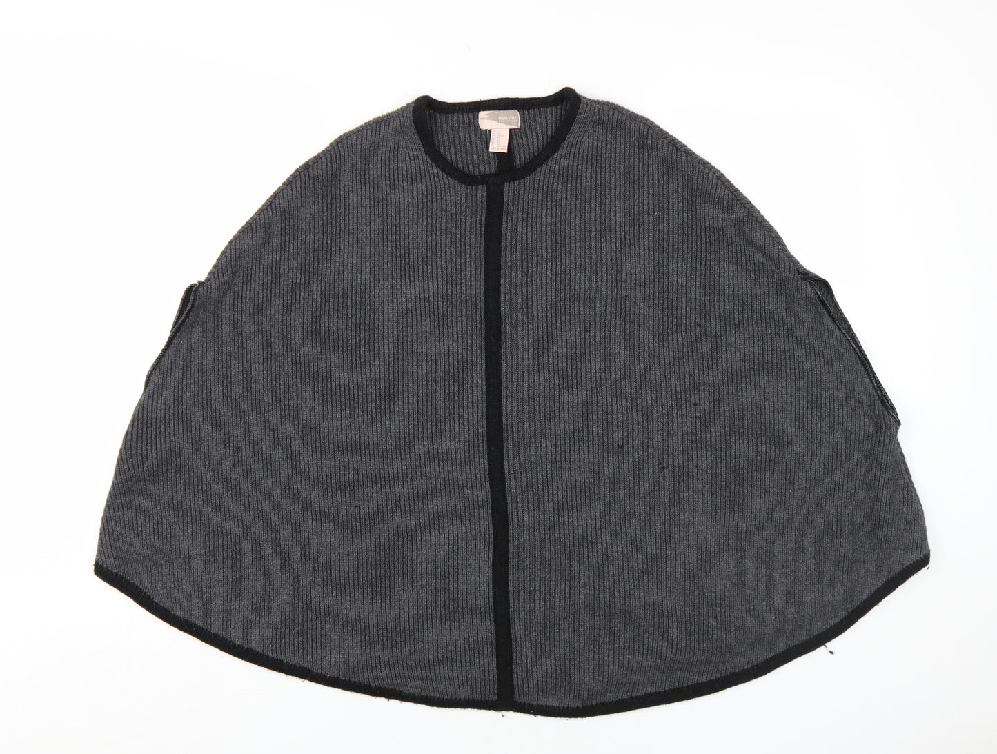 Forever 21 Women's Grey Knit Cape Jumper XS
