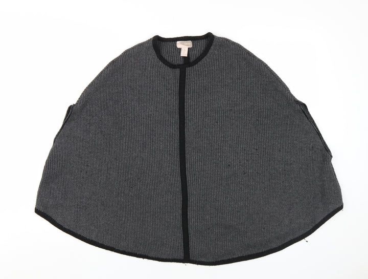 Forever 21 Women's Grey Knit Cape Jumper XS