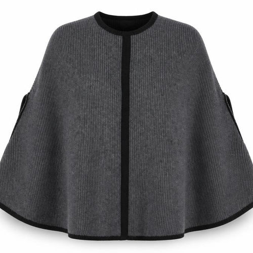 Forever 21 Women's Grey Knit Cape Jumper XS