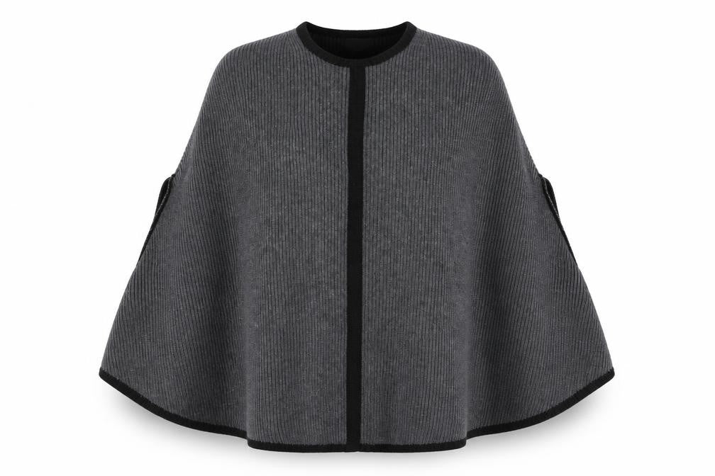 Forever 21 Women's Grey Knit Cape Jumper XS