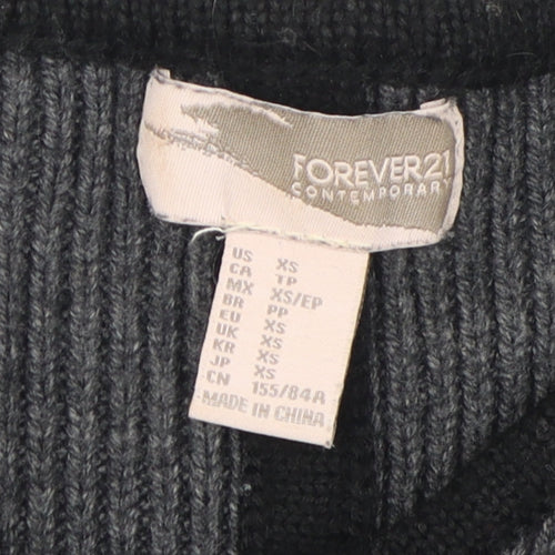Forever 21 Women's Grey Knit Cape Jumper XS