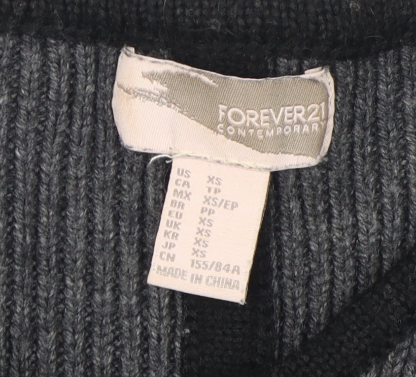 Forever 21 Women's Grey Knit Cape Jumper XS