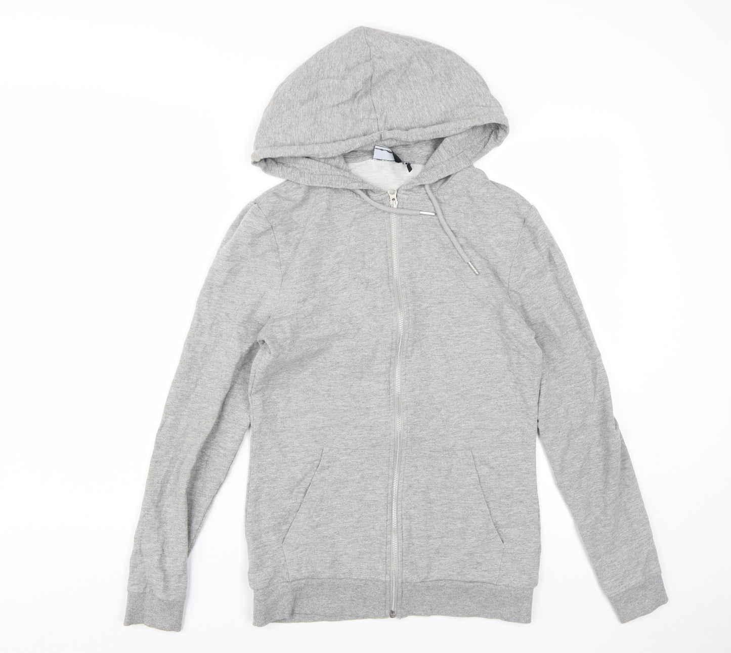 ASOS Design Men's Grey Full Zip Hoodie, Size S, Casual Comfort