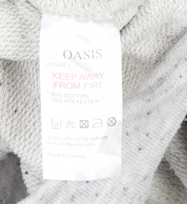 Oasis Women's Grey Pullover Hoodie Size L