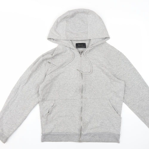 Zara Men’s Grey Full Zip Hoodie, Size 12, Classic Comfort