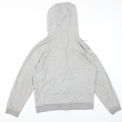 Zara Men’s Grey Full Zip Hoodie, Size 12, Classic Comfort