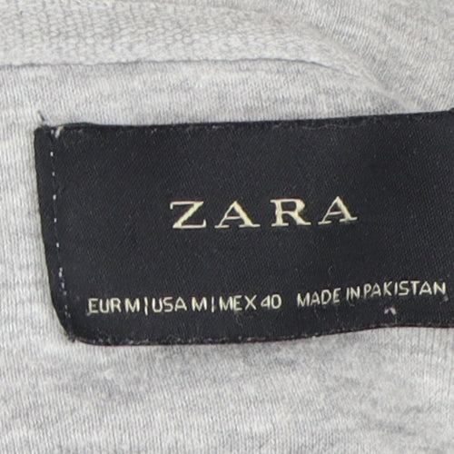 Zara Men’s Grey Full Zip Hoodie, Size 12, Classic Comfort