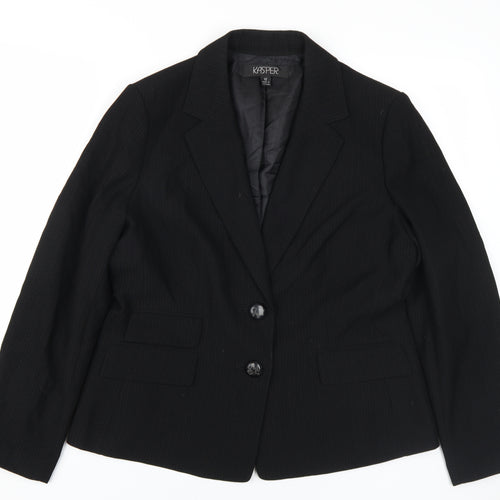 Kasper Women's Black Two-Button Blazer Size 12