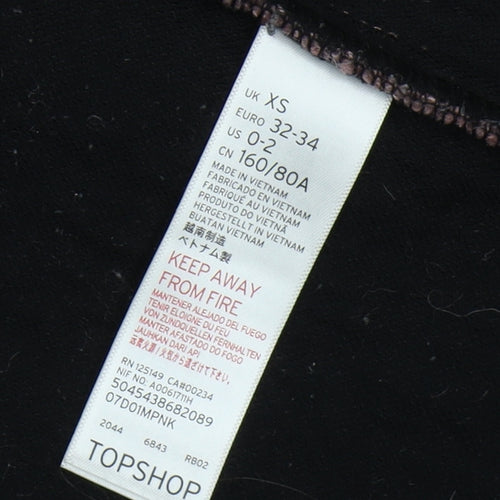 Topshop Women's Pink Tweed Pea Coat XS