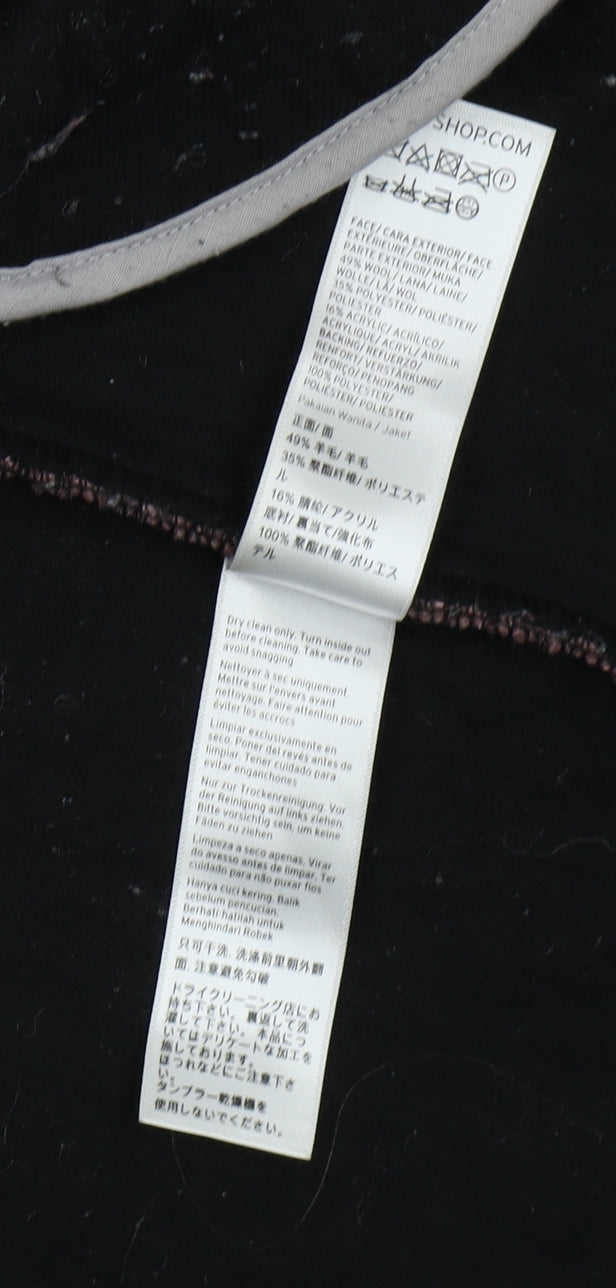 Topshop Women's Pink Tweed Pea Coat XS