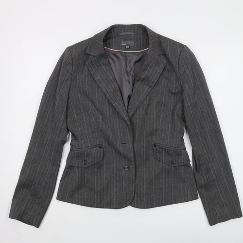 Mexx Women's Grey Pinstripe Suit Jacket Size 12
