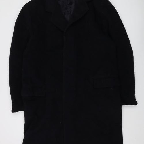 Greenwoods Black Men's Wool Blend Overcoat Size 44