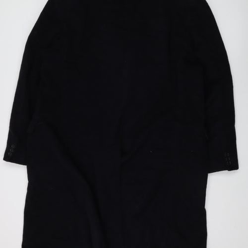 Greenwoods Black Men's Wool Blend Overcoat Size 44