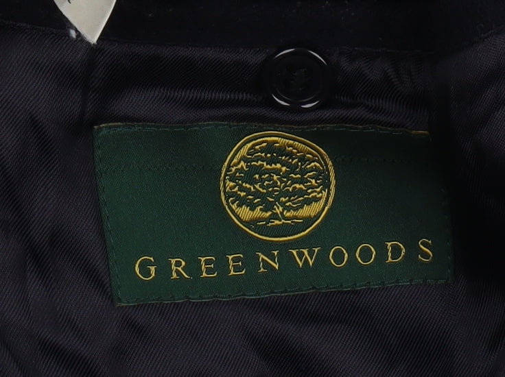 Greenwoods Black Men's Wool Blend Overcoat Size 44