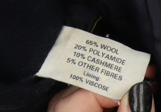 Greenwoods Black Men's Wool Blend Overcoat Size 44