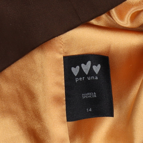 Marks and Spencer Women's Brown Pea Coat Size 14