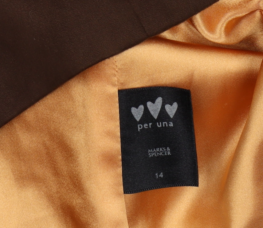 Marks and Spencer Women's Brown Pea Coat Size 14