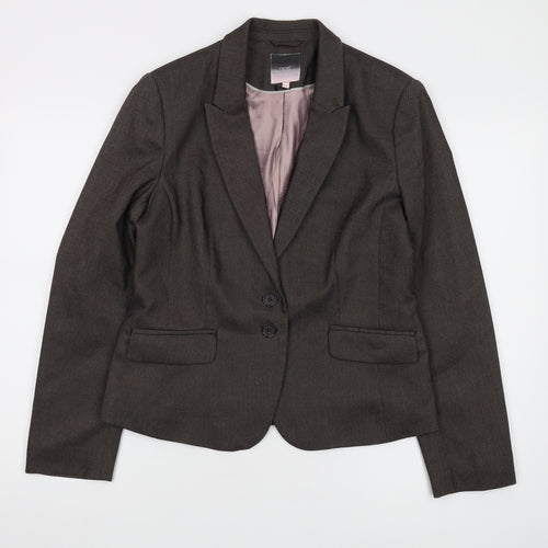 Next Women's Brown Blazer Two-Button Classic Fit Size M