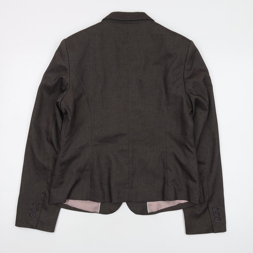 Next Women's Brown Blazer Two-Button Classic Fit Size M