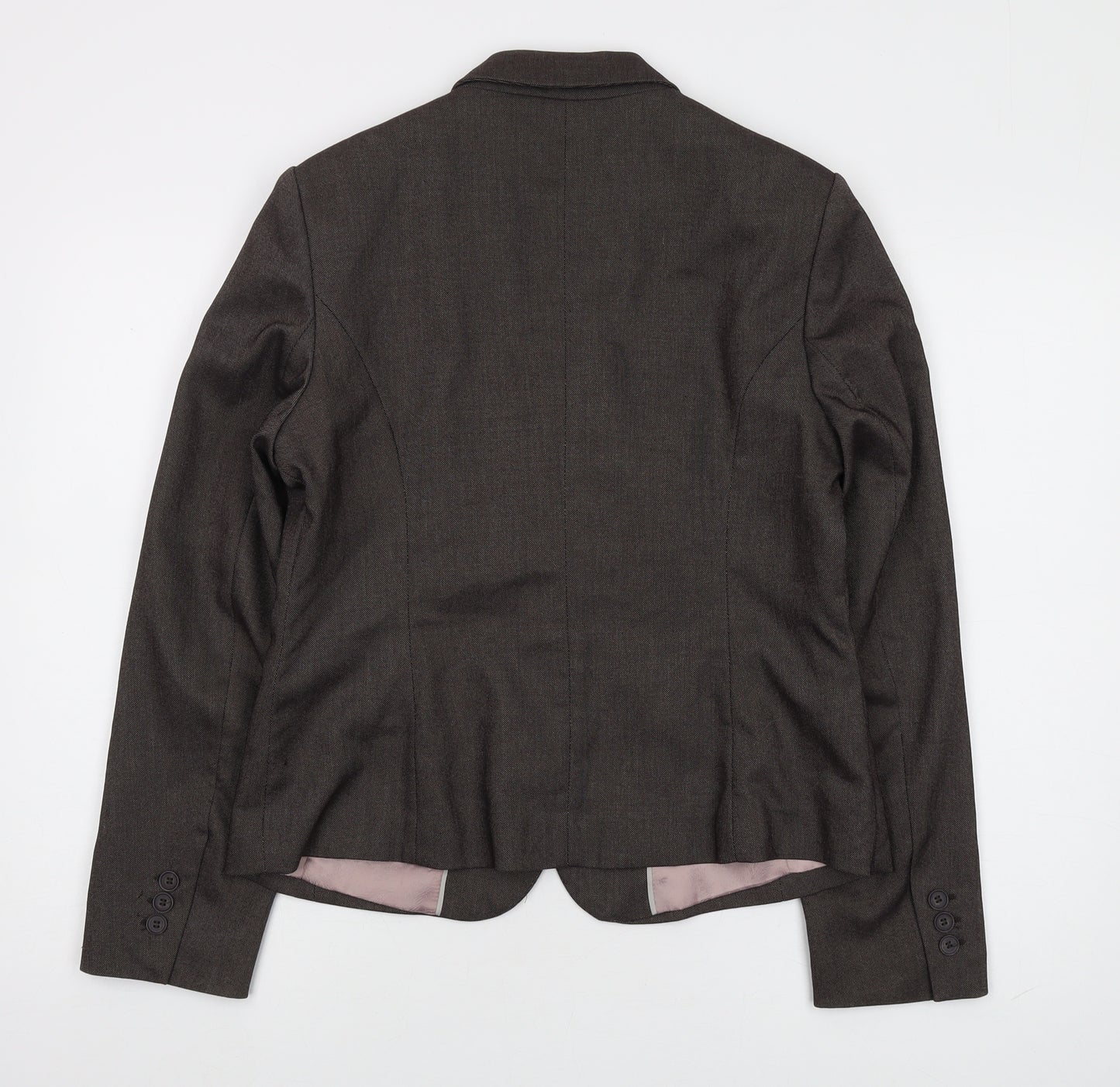 Next Women's Brown Blazer Two-Button Classic Fit Size M