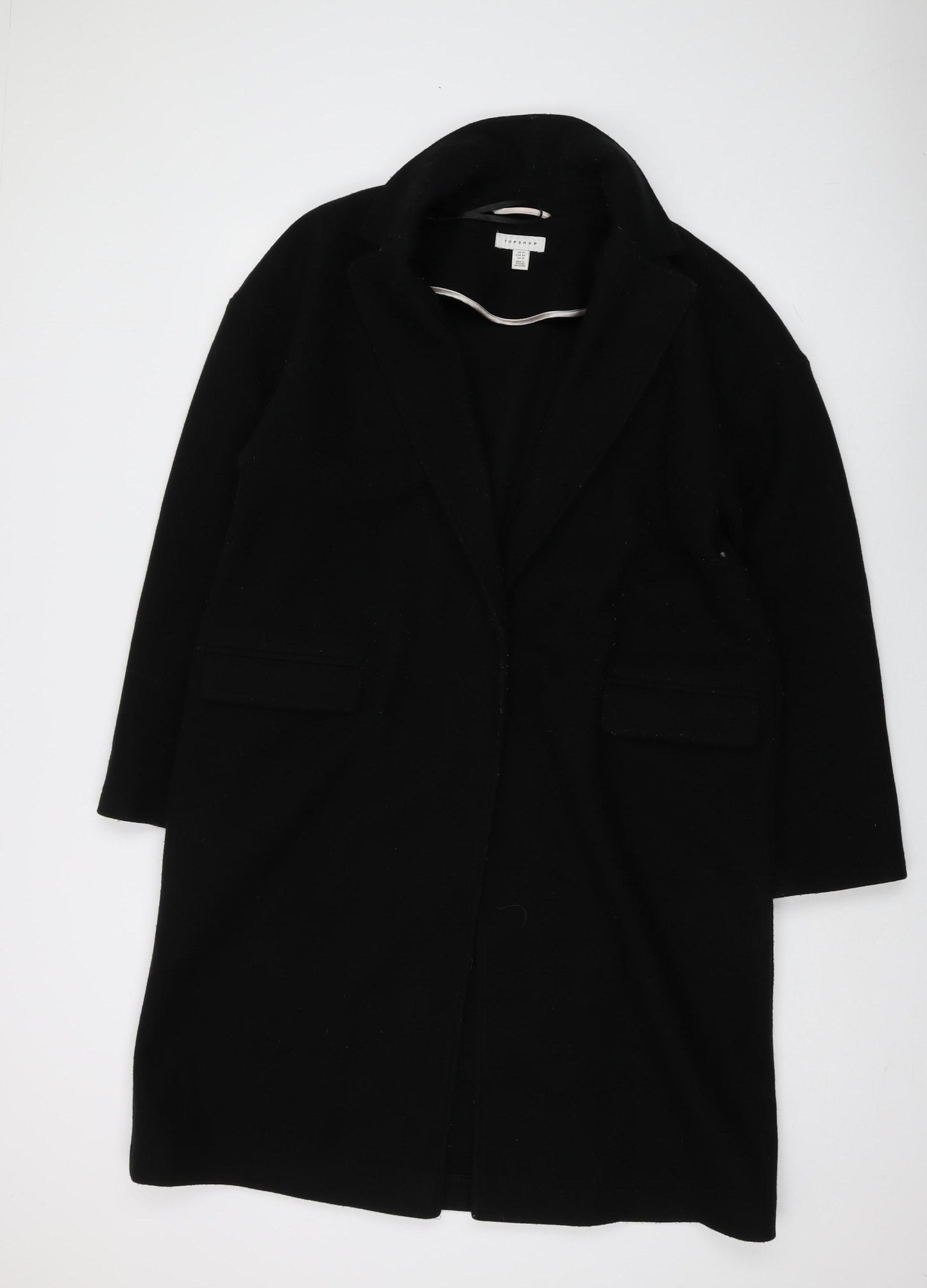 Topshop Women's Black Formal Overcoat Size 14