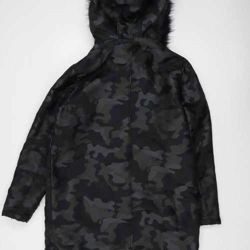 ASOS Women's Green Camouflage Parka Jacket Size 10