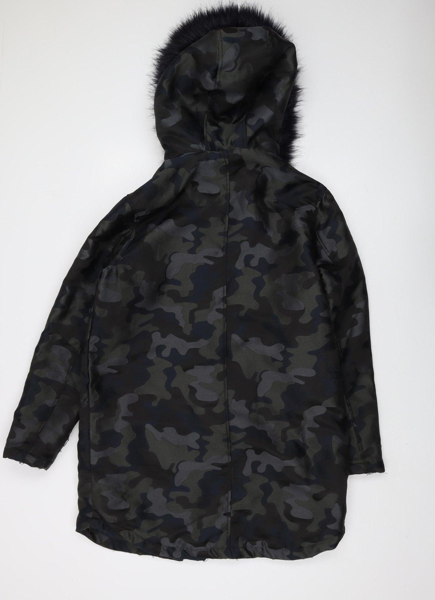 ASOS Women's Green Camouflage Parka Jacket Size 10