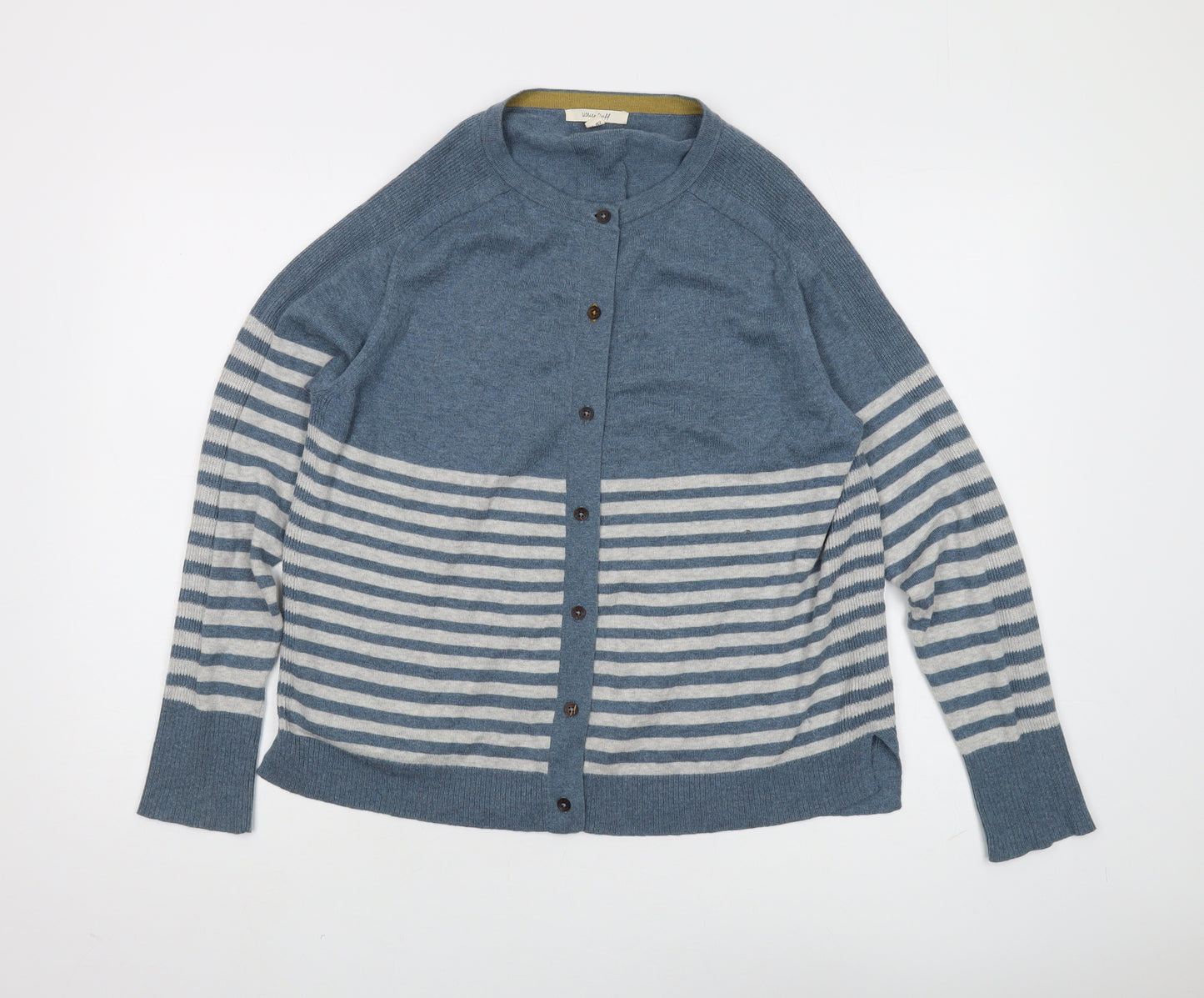 White Stuff Women's Blue Striped Cardigan UK 16