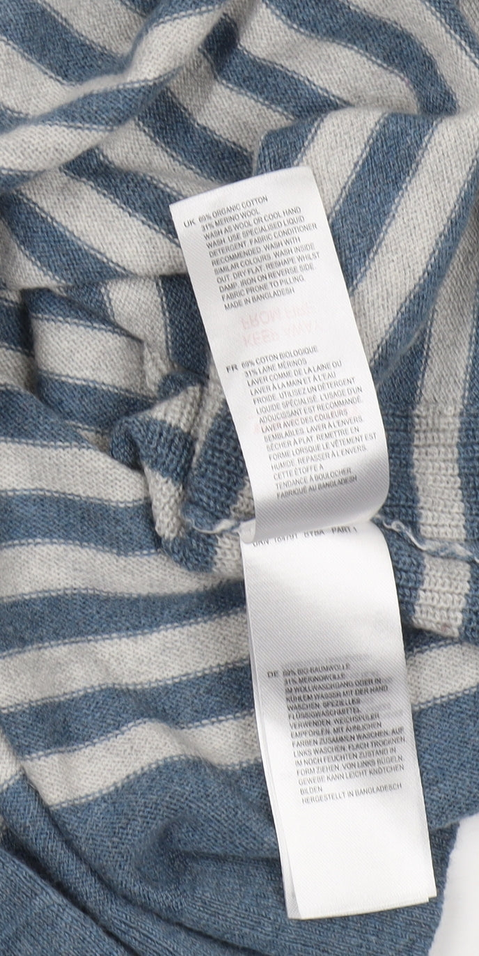 White Stuff Women's Blue Striped Cardigan UK 16