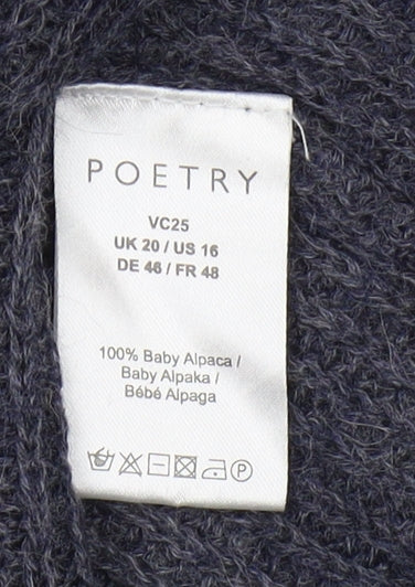 Poetry Women's Blue Alpaca Pullover, Size 20