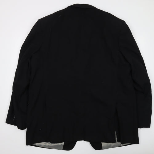 Marks and Spencer Black Wool Blazer, Size 50L, Men's Formal