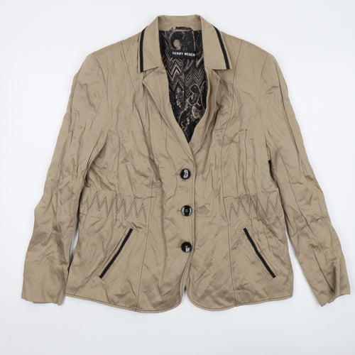 Gerry Weber Beige Women's Blazer Size 16 Notch Collar