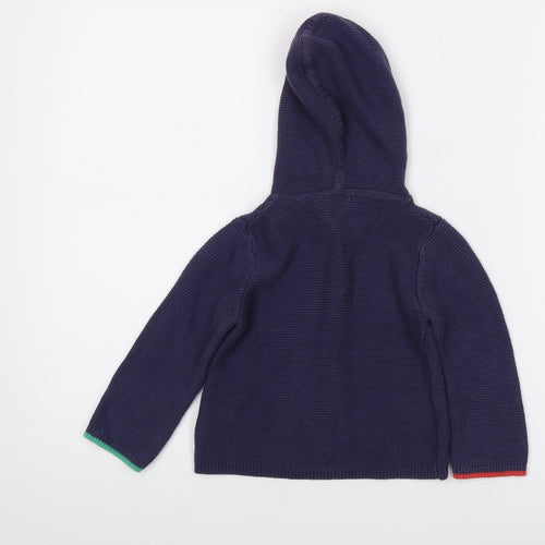 Joules Unisex Baby Blue Cardigan 18-24M Cotton Knit Hooded