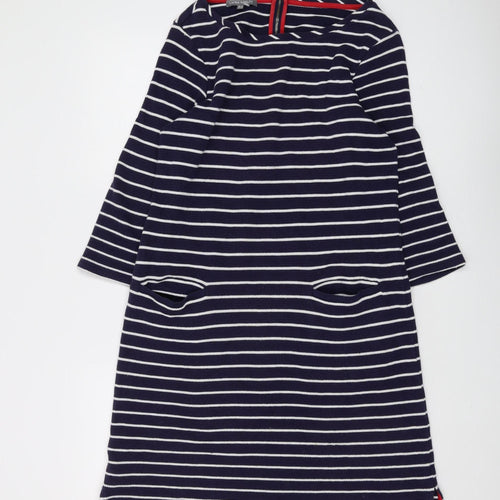Laura Ashley Women’s Blue Striped Shift Dress, Size 14