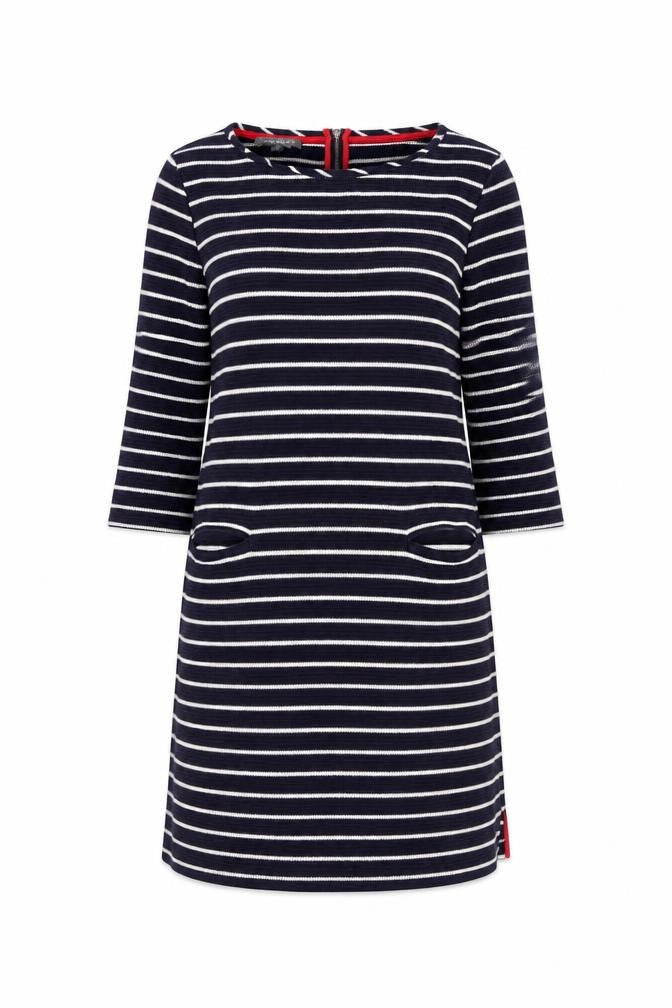 Laura Ashley Women’s Blue Striped Shift Dress, Size 14