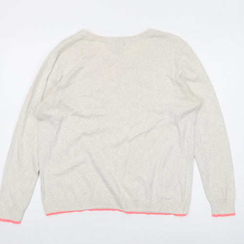 Gap Women's Ivory Pullover Jumper, Size L, 100% Cotton