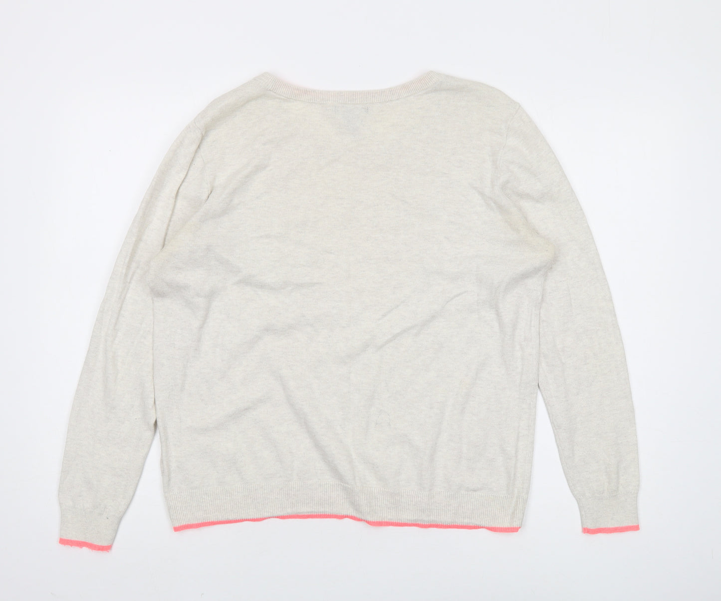 Gap Women's Ivory Pullover Jumper, Size L, 100% Cotton