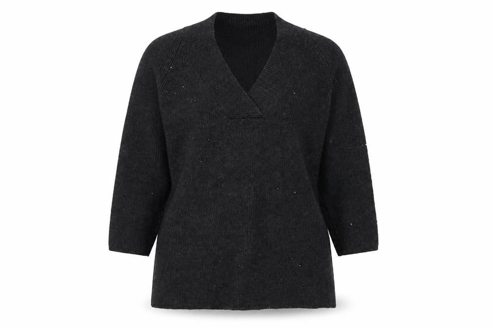 Front view of Marina Sport Women's Black V-Neck jumper S