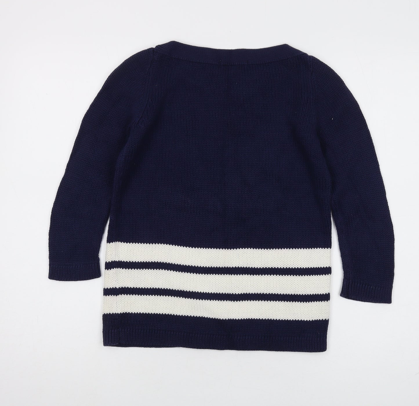 Boden Women's Blue Pullover Jumper, Size 6, Striped Knit